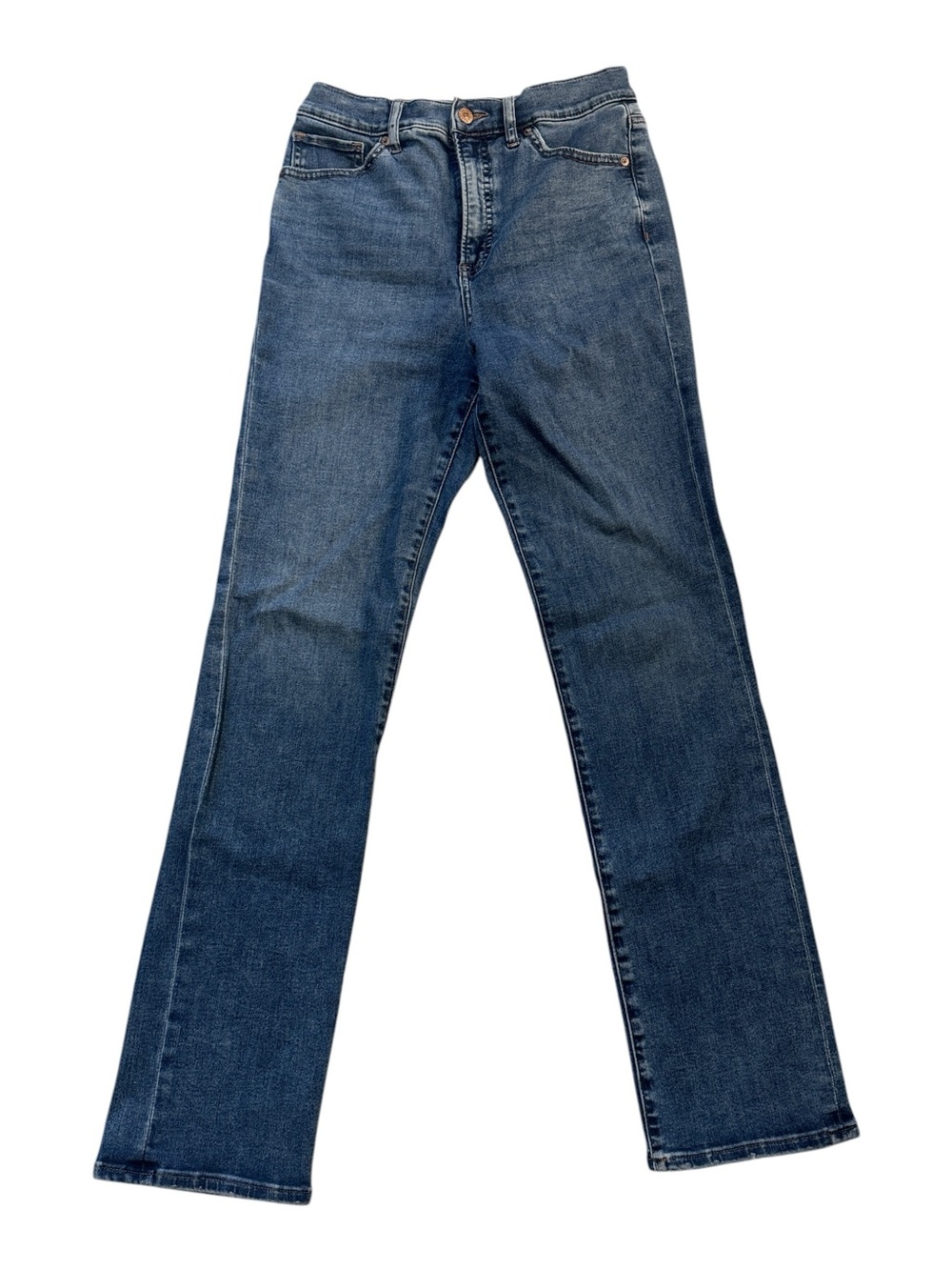 Express Super High Waisted Medium Wash '90s Slim Jeans